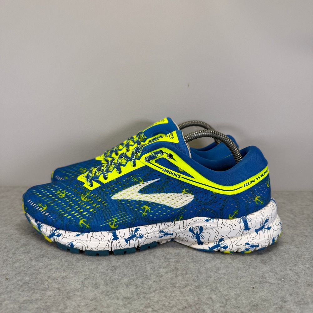 Brooks Women's Blue and Neon Yellow Running Shoes